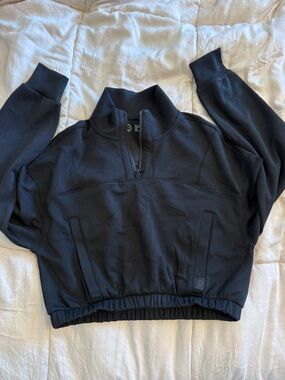Gilly Hicks Black Quarter Zip Funnel Neck Pullover